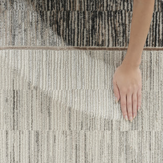 Nourison Desire DSR02 Grey/Black Area Rug Room Image Feature