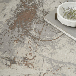 Nourison Desire DSR04 Cream Grey Area Rug Corner Image