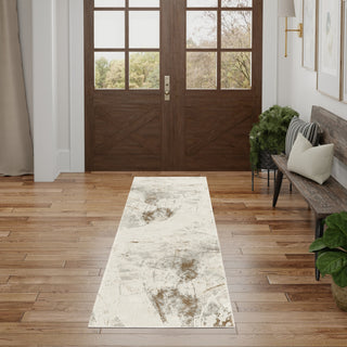 Nourison Desire DSR04 Cream Grey Area Rug Corner Image