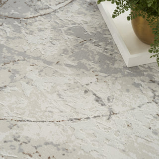 Nourison Desire DSR04 Cream Grey Area Rug Corner Image