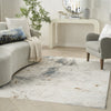 Nourison Desire DSR04 Ivory Grey Blue Area Rug Corner Image