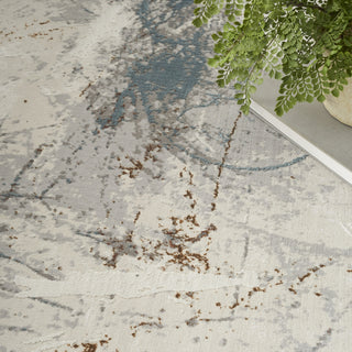 Nourison Desire DSR04 Ivory Grey Blue Area Rug Room Image Feature