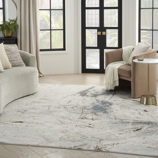 Nourison Desire DSR04 Ivory Grey Blue Area Rug Room Image Feature