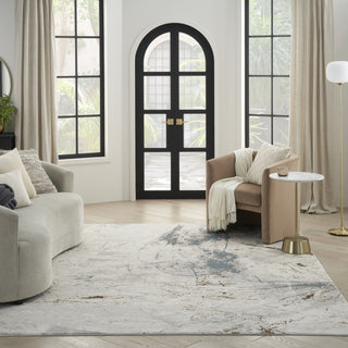 Nourison Desire DSR04 Ivory Grey Blue Area Rug Room Image Feature