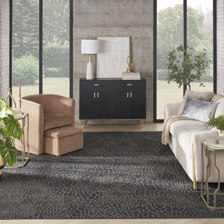 Nourison Desire DSR08 Charcoal Silver Area Rug Room Scene Feature