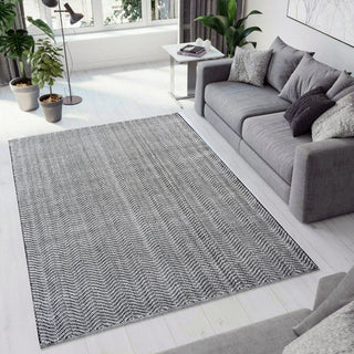 Dynamic Rugs Allegra 2986 Grey/Ivory/Black Area Rug Room Scene Feature