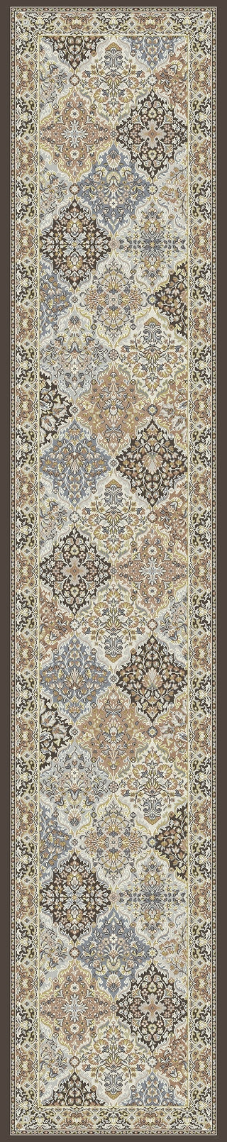 Dynamic Rugs Ancient Garden 57008 Brown/Blue Area Rug Runner Image