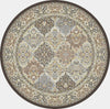 Dynamic Rugs Ancient Garden 57008 Brown/Blue Area Rug Round Image