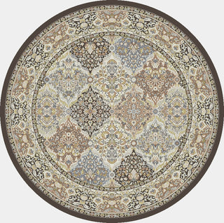 Dynamic Rugs Ancient Garden 57008 Brown/Blue Area Rug Round Image