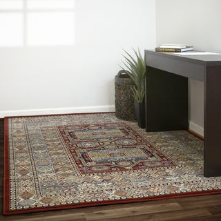 Dynamic Rugs Ancient Garden 57147 Red Area Rug Room Scene Feature