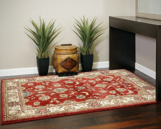 Dynamic Rugs Ancient Garden 57158 Red/Ivory Area Rug Room Scene Feature
