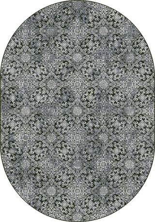Dynamic Rugs Ancient Garden 57162 Steel Blue Area Rug Oval Image