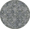 Dynamic Rugs Ancient Garden 57162 Steel Blue Area Rug Round Image
