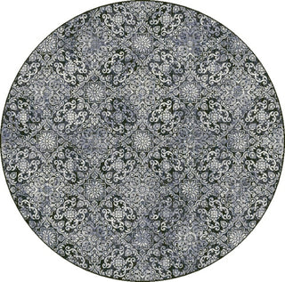 Dynamic Rugs Ancient Garden 57162 Steel Blue Area Rug Round Image
