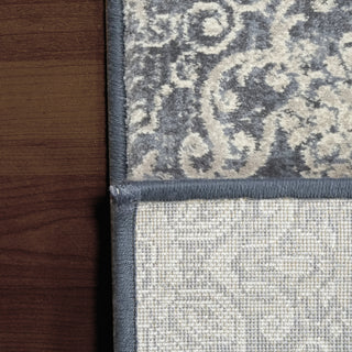 Dynamic Rugs Ancient Garden 57162 Light Blue Area Rug Corner Shot