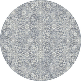 Dynamic Rugs Ancient Garden 57162 Light Blue Area Rug Round Image