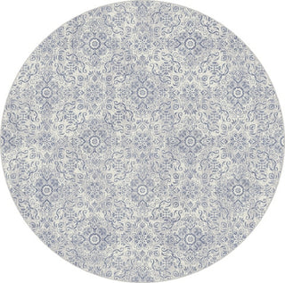 Dynamic Rugs Ancient Garden 57162 Silver/Grey Area Rug Round Image