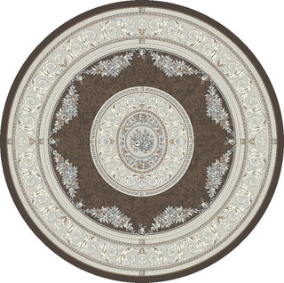 Dynamic Rugs Ancient Garden 57226 Brown/Cream Area Rug Round Image