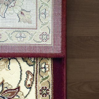 Dynamic Rugs Ancient Garden 57365 Red/Ivory Area Rug Corner Shot