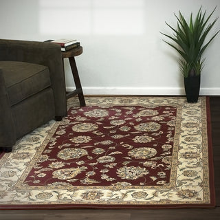 Dynamic Rugs Ancient Garden 57365 Red/Ivory Area Rug Room Scene Feature