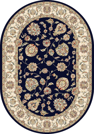 Dynamic Rugs Ancient Garden 57365 Blue/Ivory Area Rug Oval Image