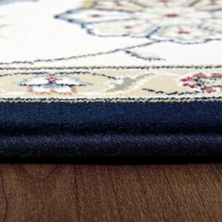 Dynamic Rugs Ancient Garden 57365 Blue/Ivory Area Rug Detail