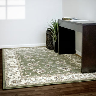 Dynamic Rugs Ancient Garden 57365 Green/Ivory Area Rug Room Scene Feature