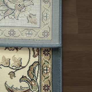 Dynamic Rugs Ancient Garden 57365 Light Blue/Ivory Area Rug Corner Shot