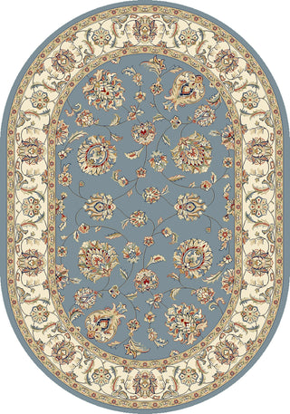 Dynamic Rugs Ancient Garden 57365 Light Blue/Ivory Area Rug Oval Image