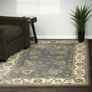 Dynamic Rugs Ancient Garden 57365 Light Blue/Ivory Area Rug Room Scene Feature