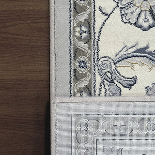 Dynamic Rugs Ancient Garden 57365 Grey/Cream Area Rug Corner Shot