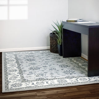 Dynamic Rugs Ancient Garden 57365 Grey/Cream Area Rug Room Scene Feature