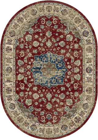 Dynamic Rugs Ancient Garden 57559 Red/Ivory Area Rug Oval Image