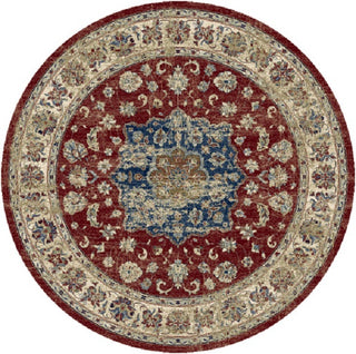 Dynamic Rugs Ancient Garden 57559 Red/Ivory Area Rug Round Image