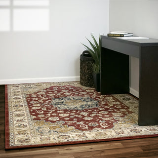 Dynamic Rugs Ancient Garden 57559 Red/Ivory Area Rug Room Scene Feature