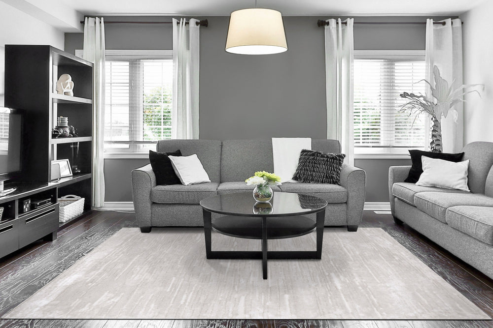 Dynamic Rugs Arten 3754 Grey Area Rug Room Scene Feature