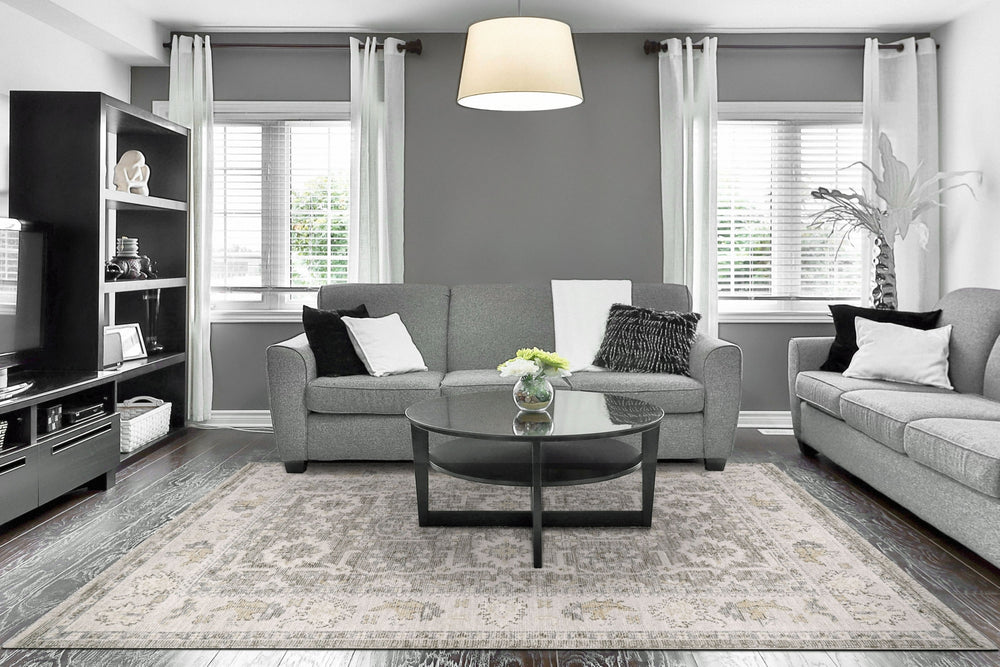 Dynamic Rugs Calypso 13507 Ivory/Grey Area Rug Room Scene Feature