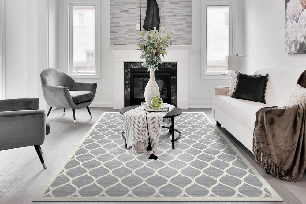 Dynamic Rugs Cosmo 6833 Grey/Beige Area Rug Room Scene Feature