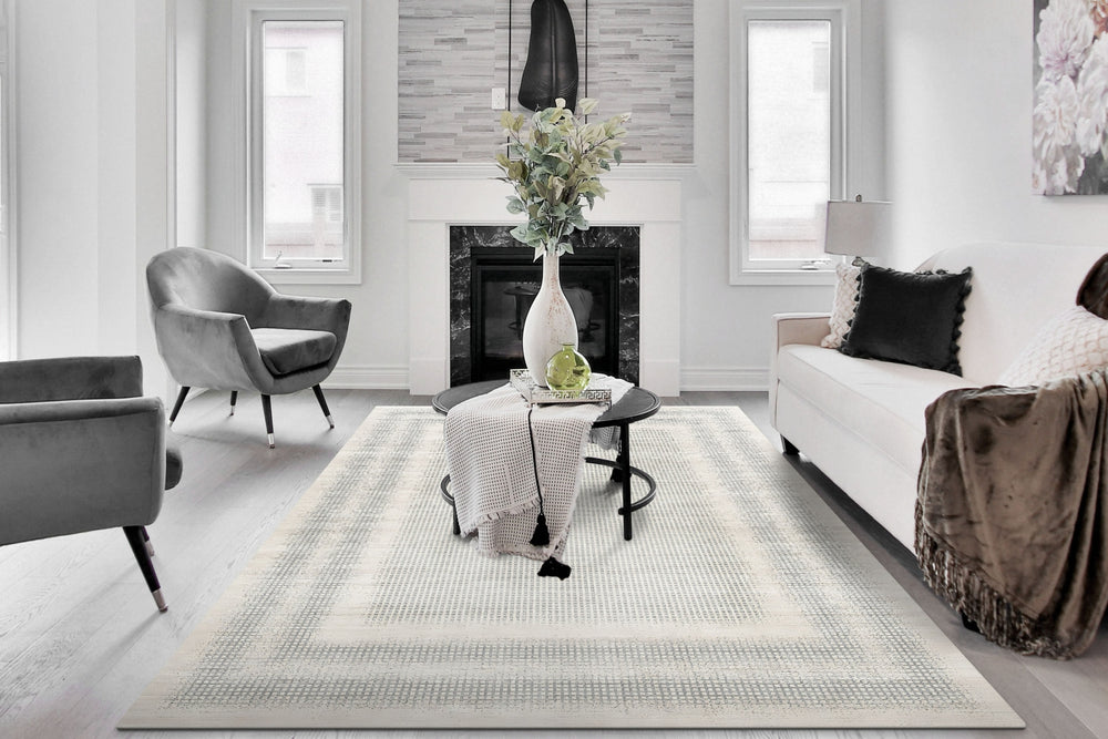 Dynamic Rugs Cosmo 6835 Beige/Grey Area Rug Room Scene Feature