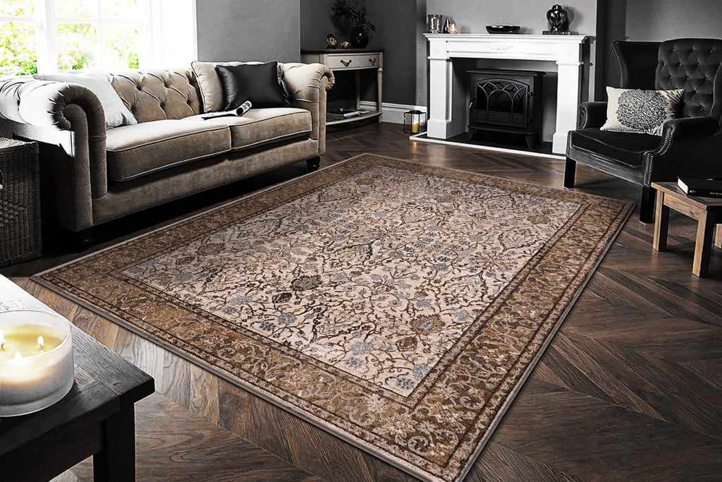 Dynamic Rugs Cullen 5702 Brown/Ivory Area Rug Room Scene Feature