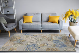 Dynamic Rugs Daisy 9090 Sage/Multi Area Rug Room Scene Feature
