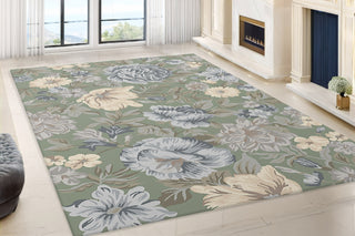 Dynamic Rugs Daisy 9091 Light Green/Multi Area Rug Room Scene Feature