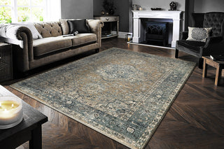 Dynamic Rugs Dakota 6644 Beige/Blue Area Rug Room Scene Feature