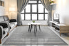 Dynamic Rugs Echo 8580 Grey/Black Area Rug Room Scene Feature