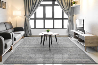 Dynamic Rugs Echo 8580 Grey/Black Area Rug Room Scene Feature