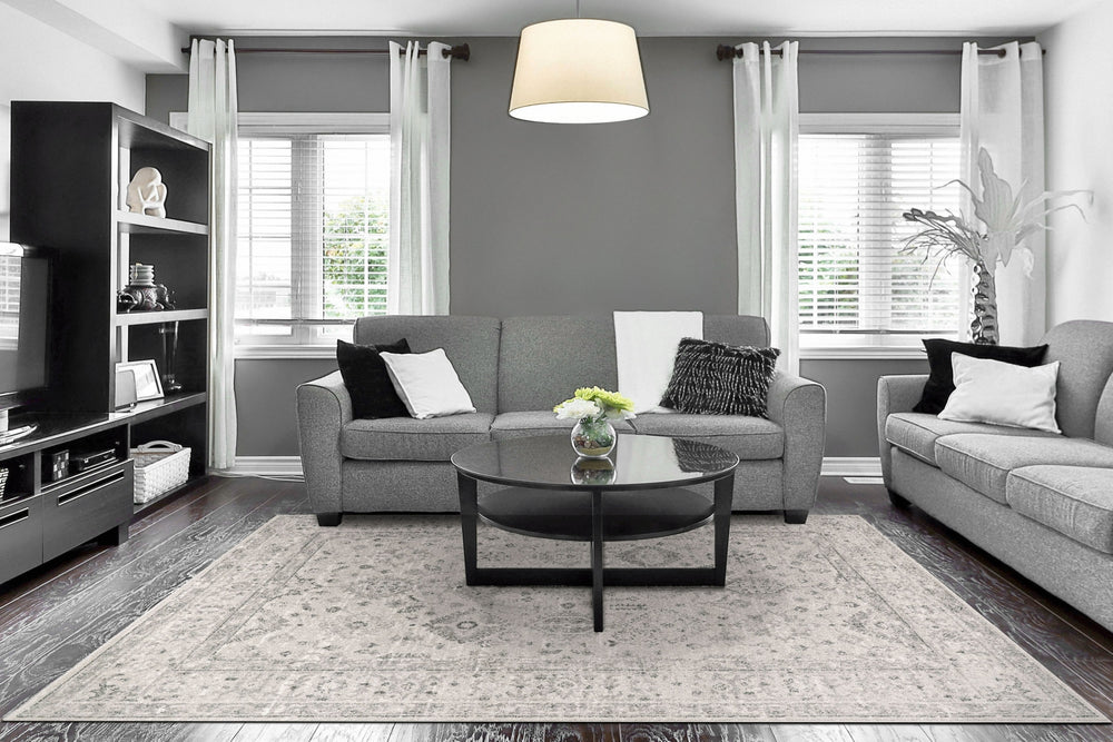 Dynamic Rugs Eclectic 6012 Cream/Grey Area Rug Room Scene Feature
