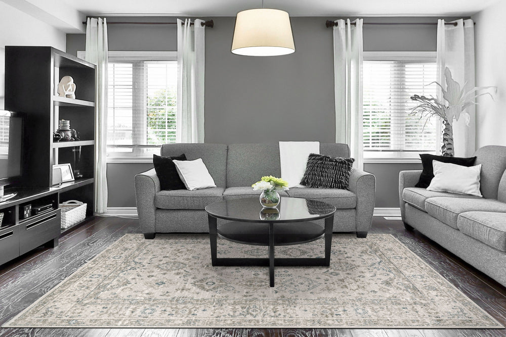 Dynamic Rugs Eclectic 6012 Cream/Multi Area Rug Room Scene Feature