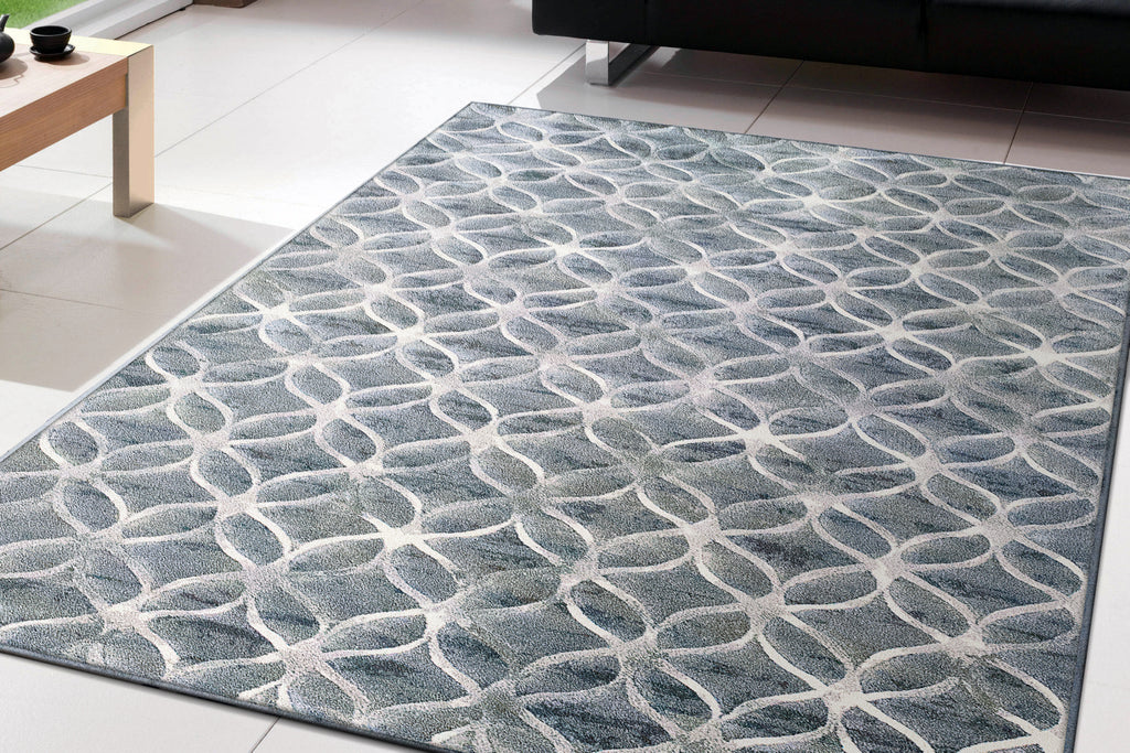 Dynamic Rugs Eclipse 63396 Blue Area Rug Room Scene Feature