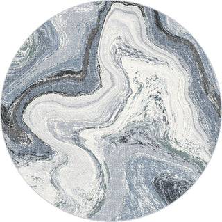 Dynamic Rugs Eclipse 63436 Grey/Cream Area Rug Round Image