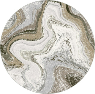 Dynamic Rugs Eclipse 63436 Cream/Mocha Area Rug Round Image